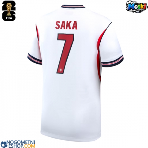 Moški Nogometni dresi Anglija Bukayo Saka #7 Domači SP 2026 Kratek Rokav